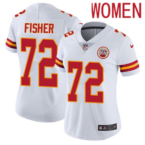 Women Kansas City Chiefs #72 Eric Fisher Nike White Vapor Limited NFL Jersey